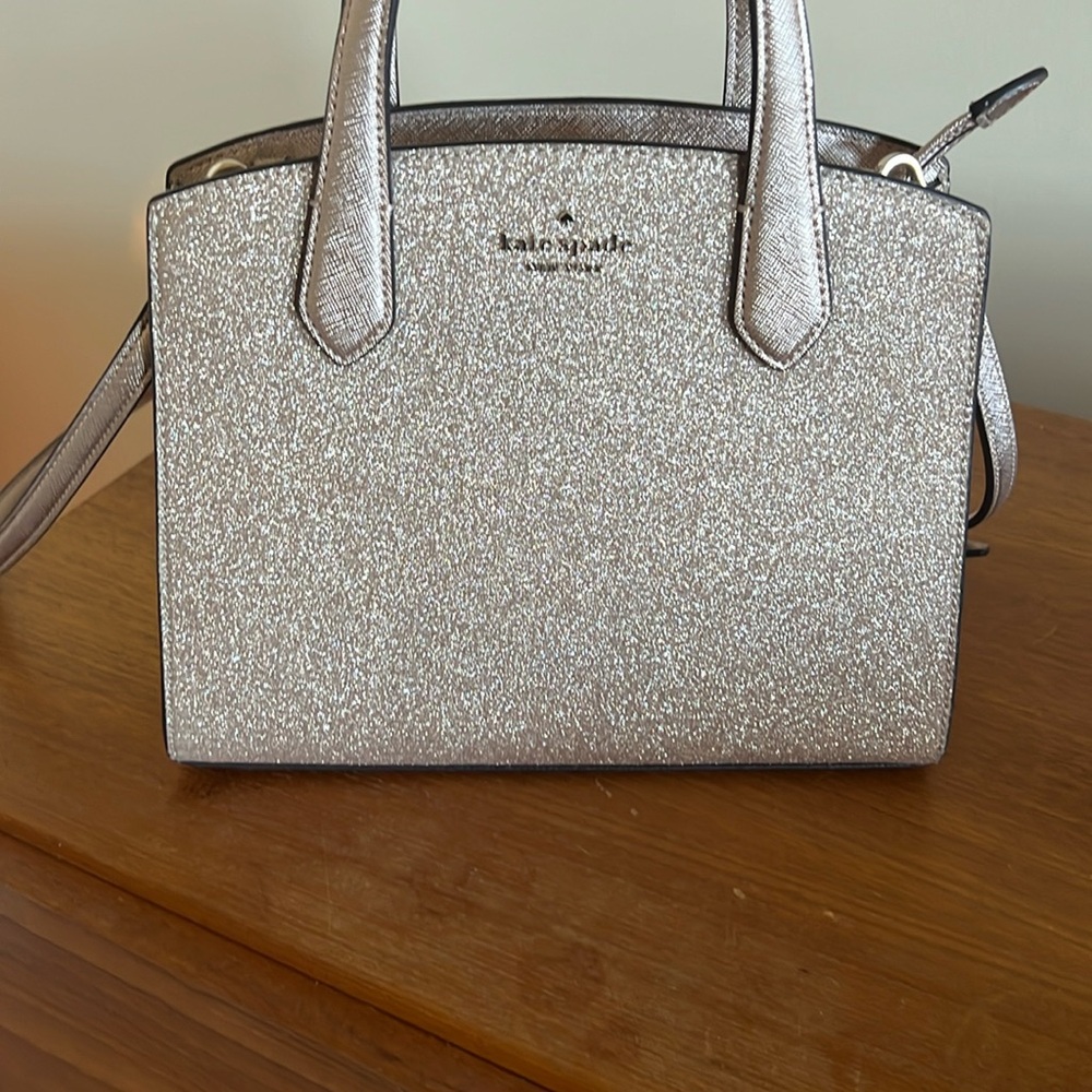 Kate spade pink/gold sparkle crossbody in excellent pre owned condition